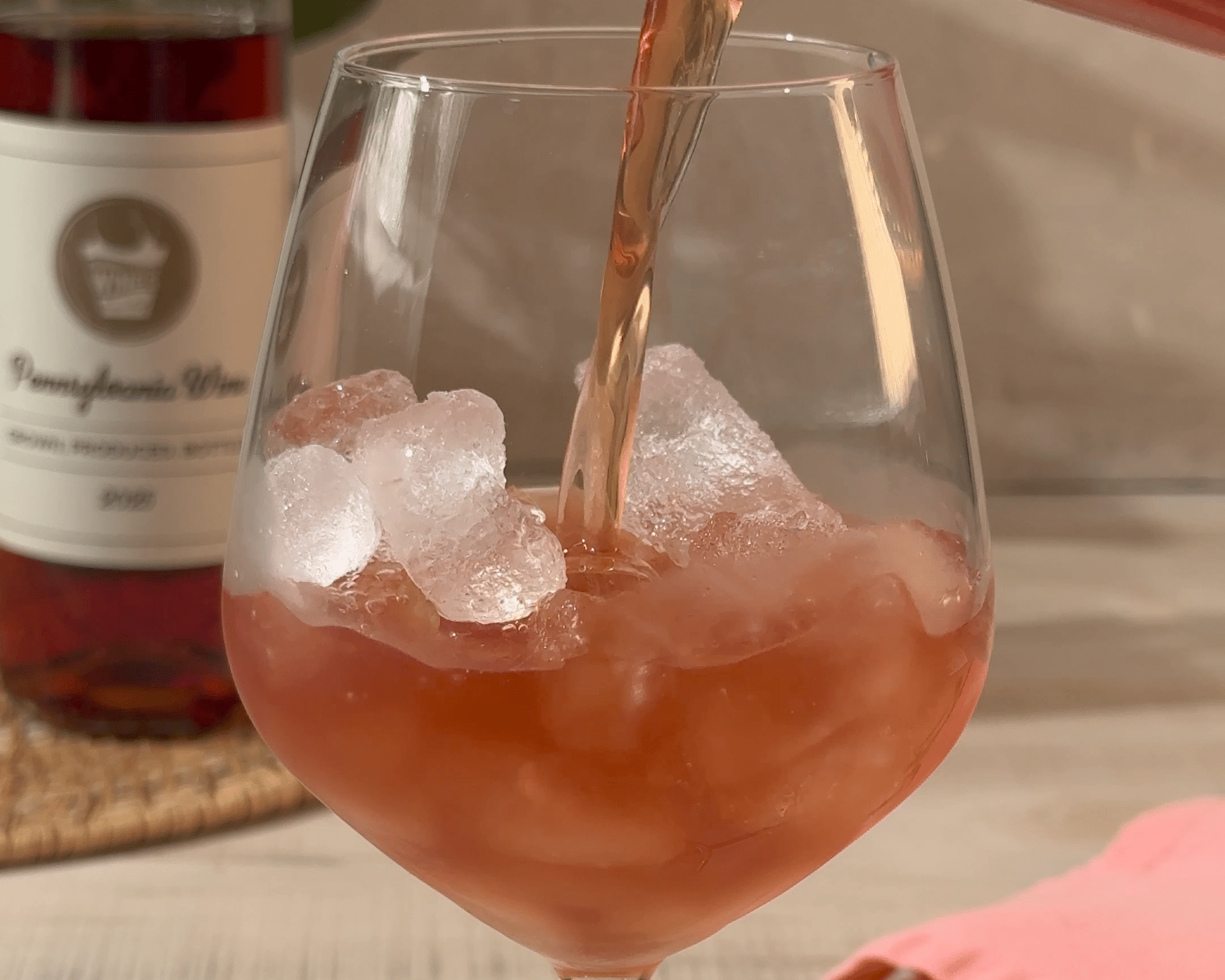 PA rosé wine lemonade fizz cocktail.