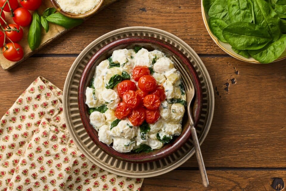 Spinach gnocchis with Pennsylvania wine.