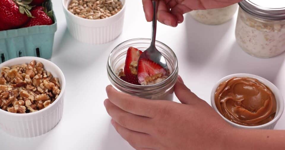 Nourish PA for Kids overnight oats jars.