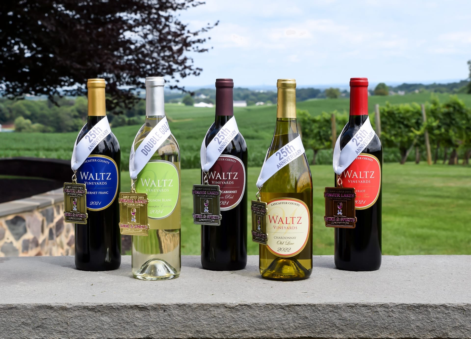 Award-winning wines at Waltz Vineyards Estate Winery.