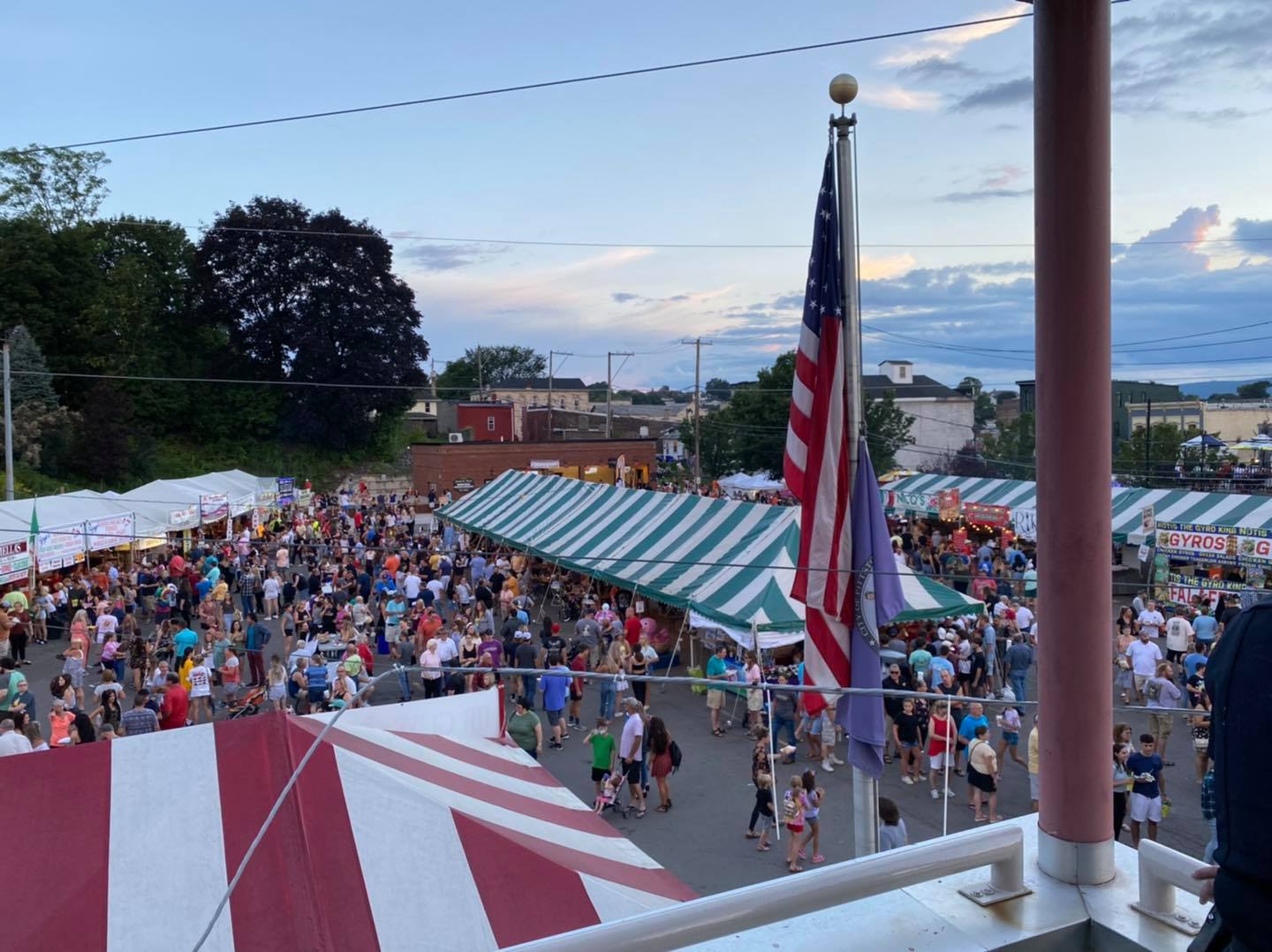 Pittston Tomato Festival overhead view.