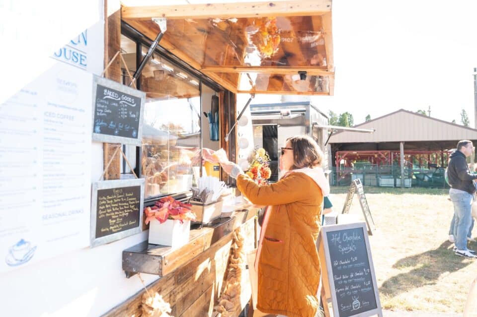 Customer at food truck at Good Food Fest.