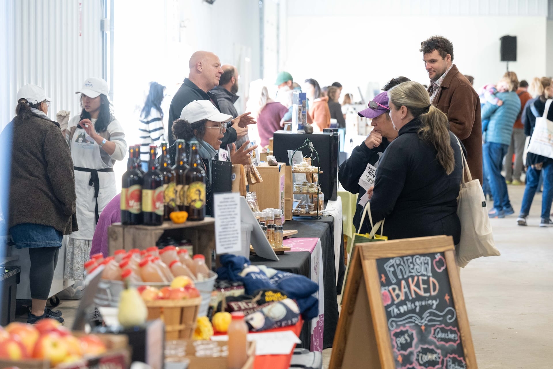 Shoppers and vendors at Good Food Fest.
