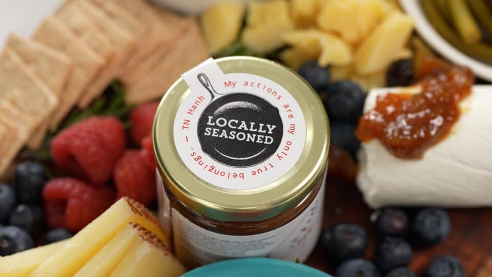 Locally seasoned cheese board and chutney dip.