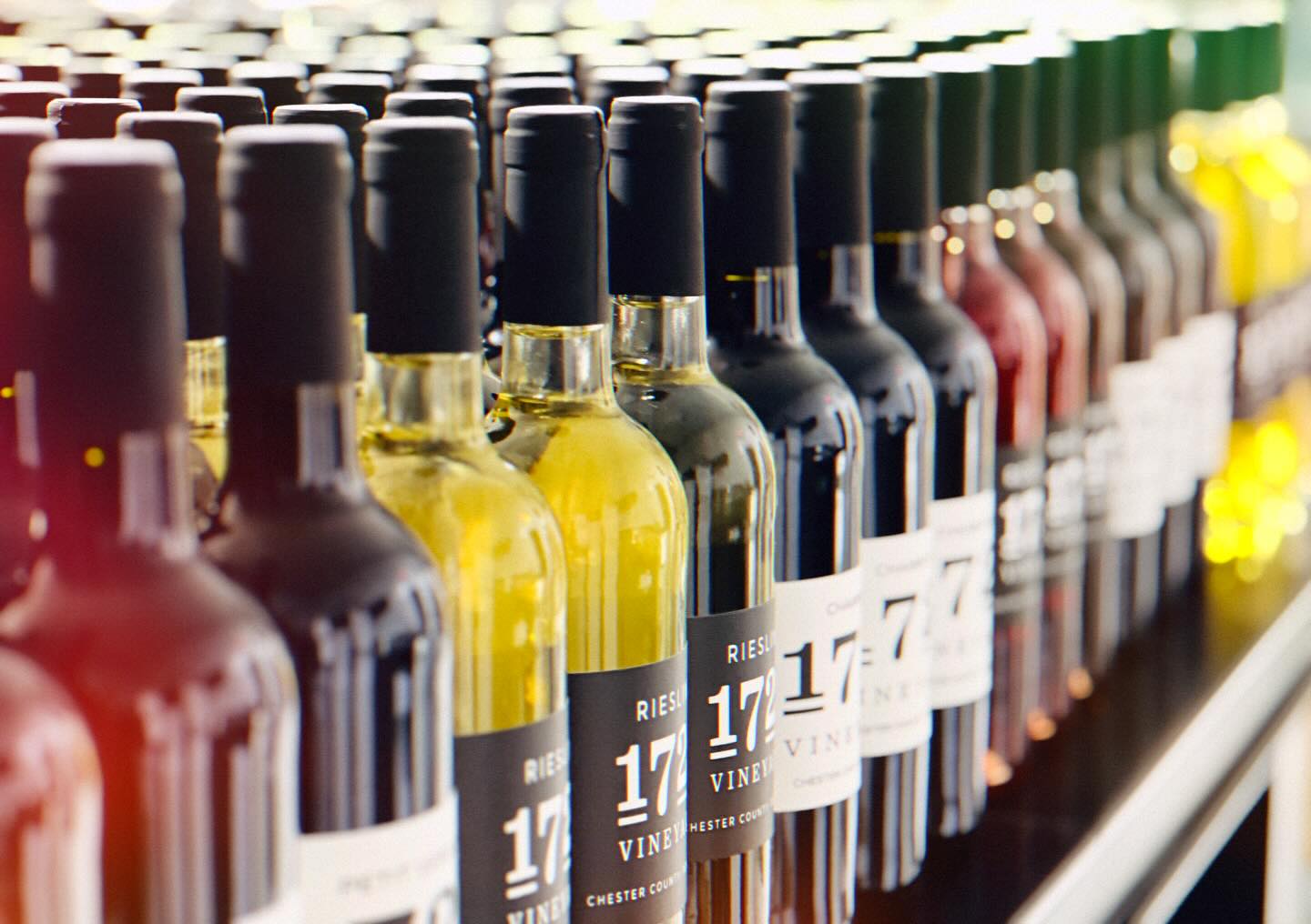 Bottles at 1723 Vineyards in the Brandywine Valley PVA.
