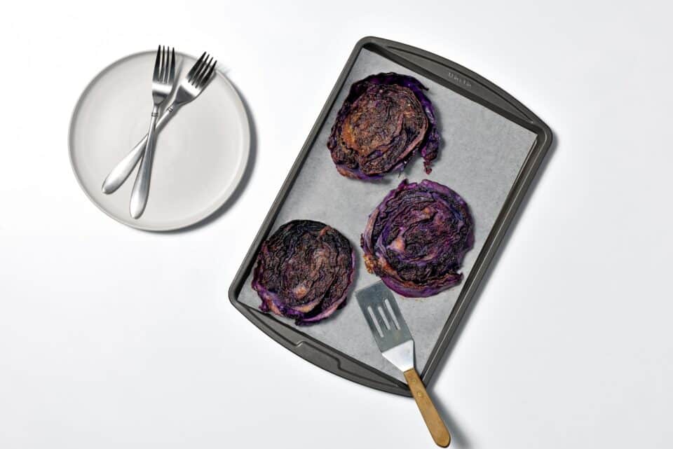 Nourish PA Sheet pan roasted cabbage steaks.