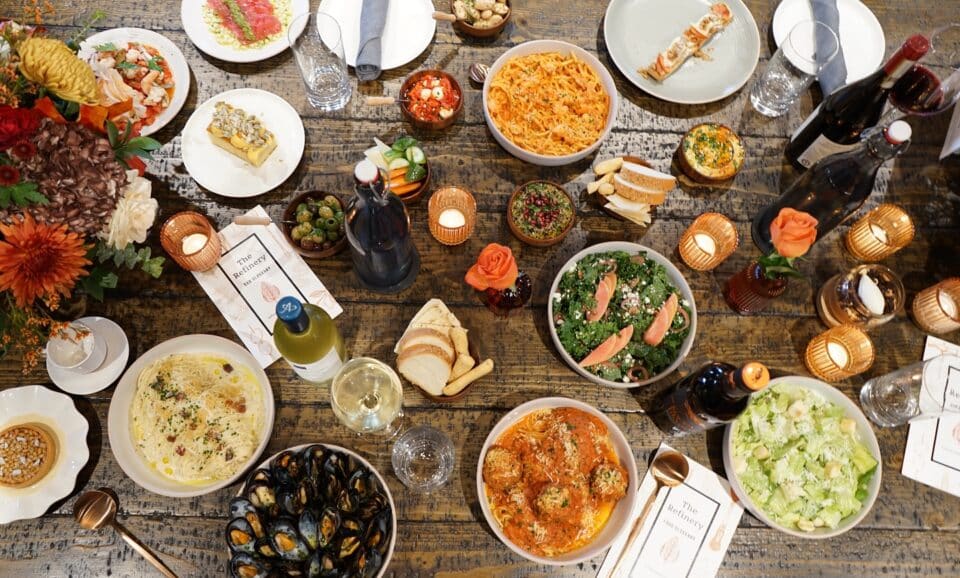 A Thanksgiving spread at The Refinery.