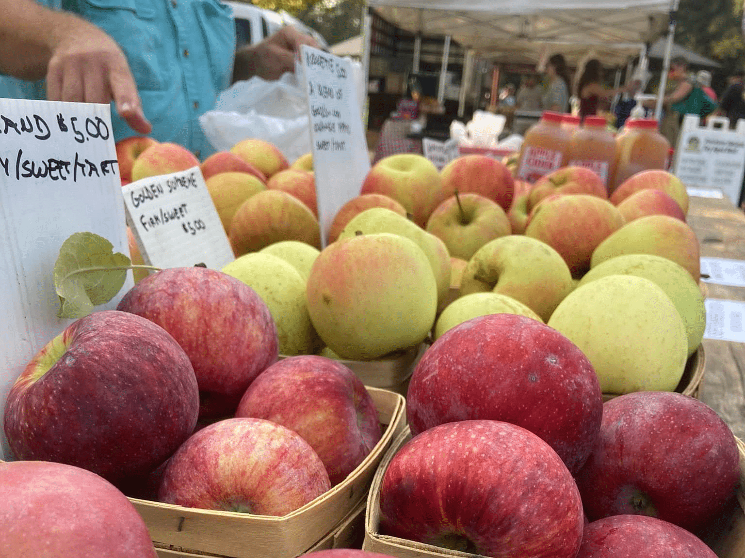 Apples and other goods at Monroeville Lions Farmer's Market.