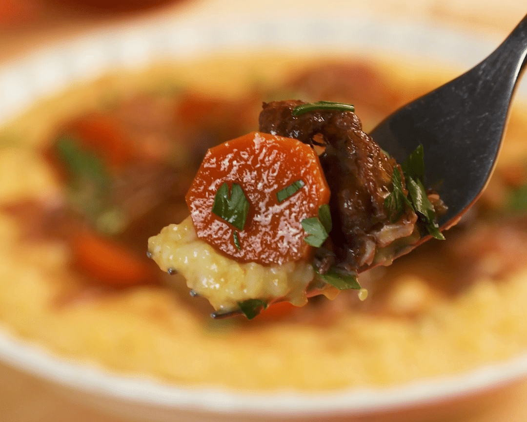 PA Vines & Wines braised chicken with polenta.