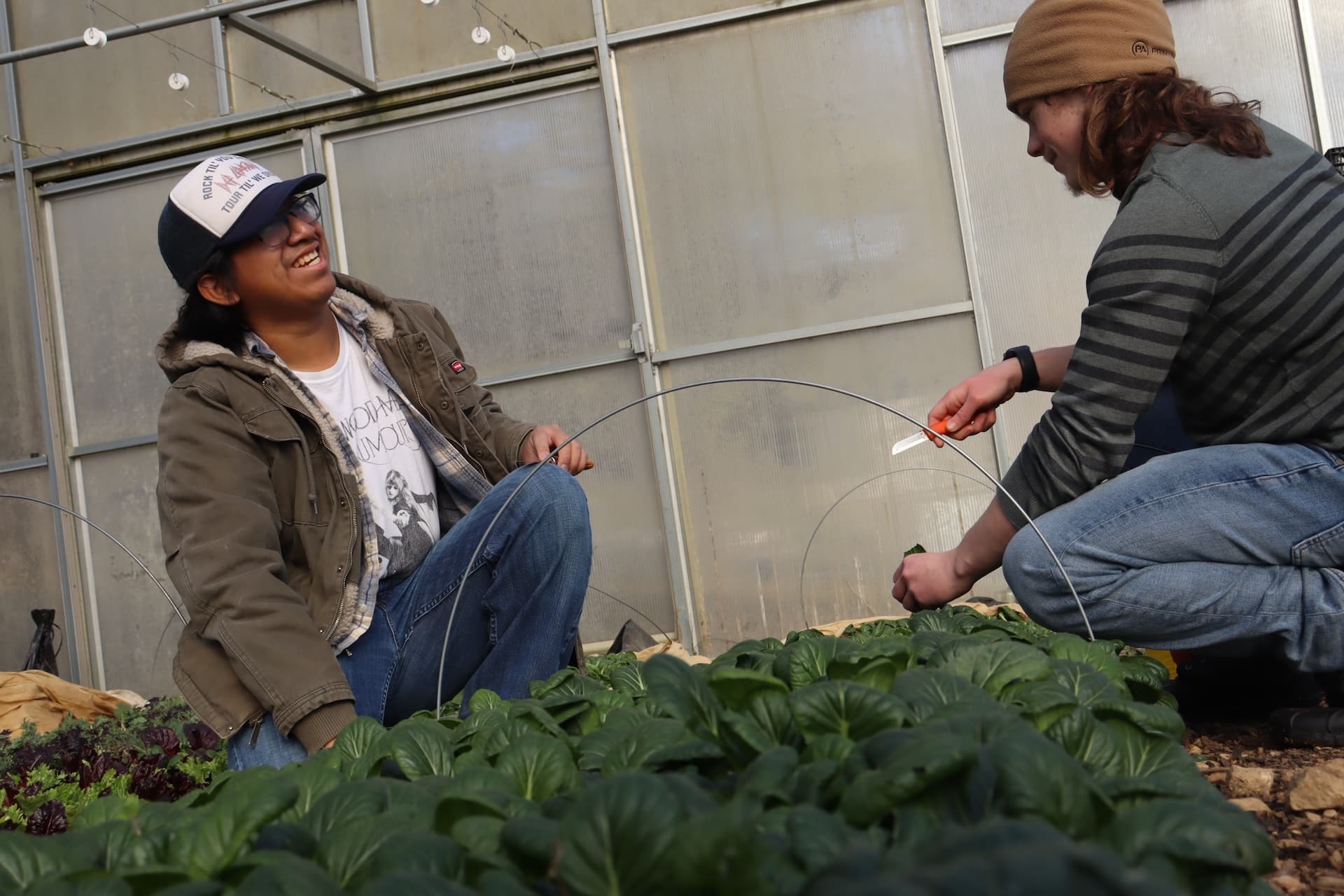 Ethan of The LEAF Project in the greenhouse.