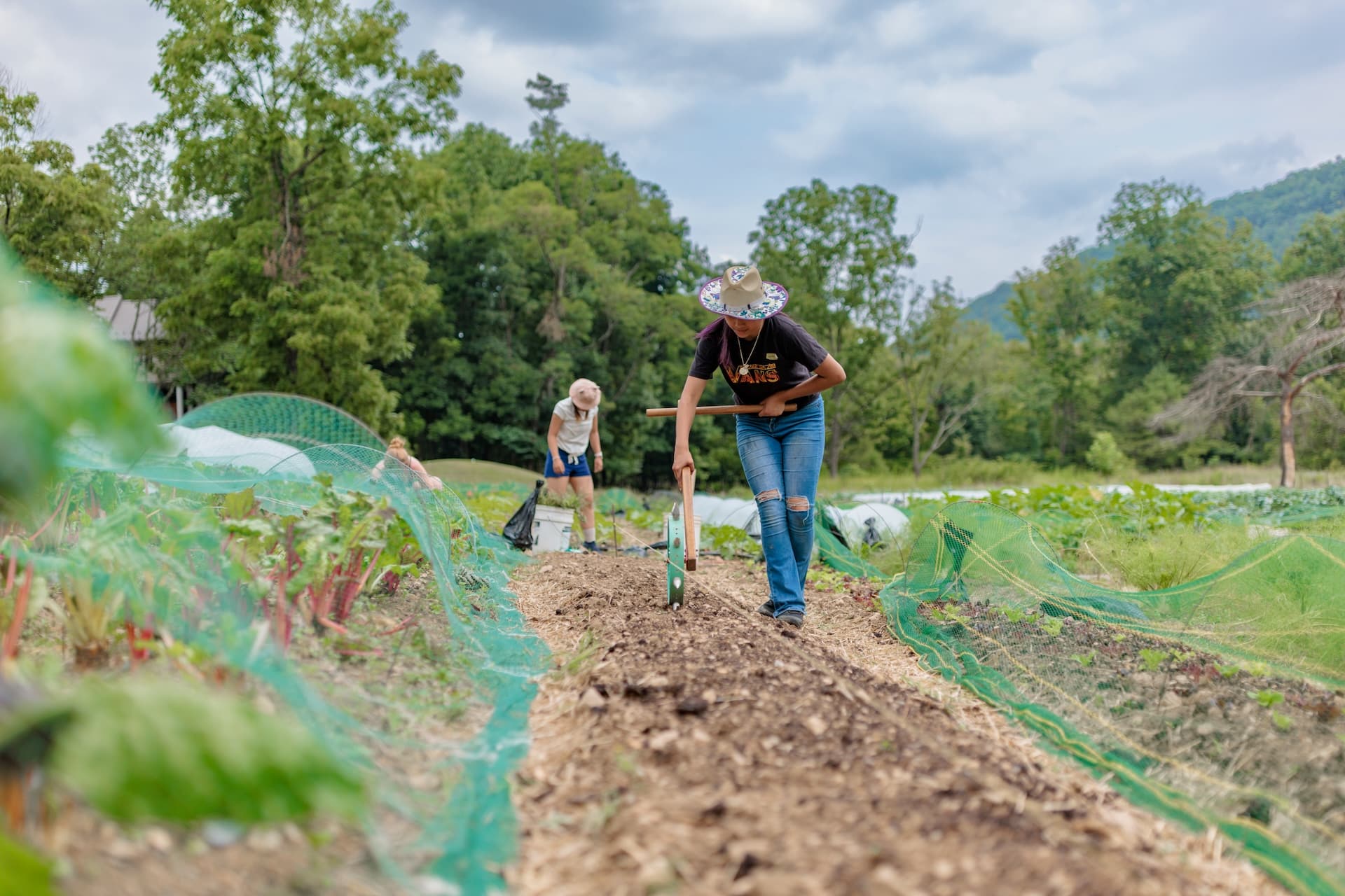 Farm work at The LEAF Project.