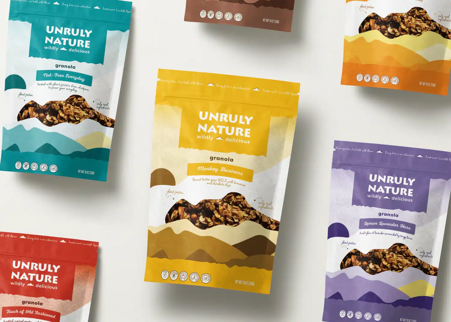 Unruly Nature Granola flavors.