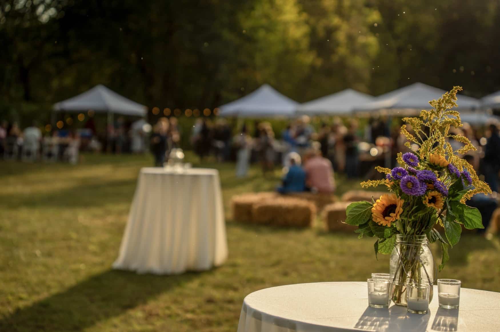 Cocktail tables at The LEAF Project's Savor event.