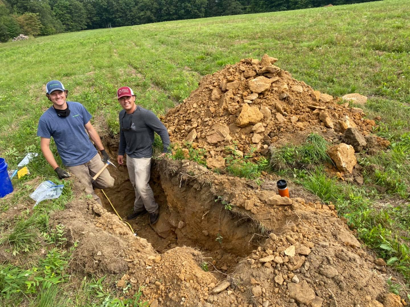 Soil testing at Bella Terra Vineyards' Sandworks vineyard.