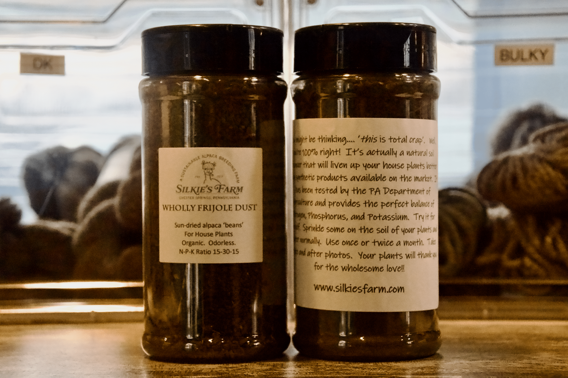 Silkie's Farm Wholly Frijole Dust.