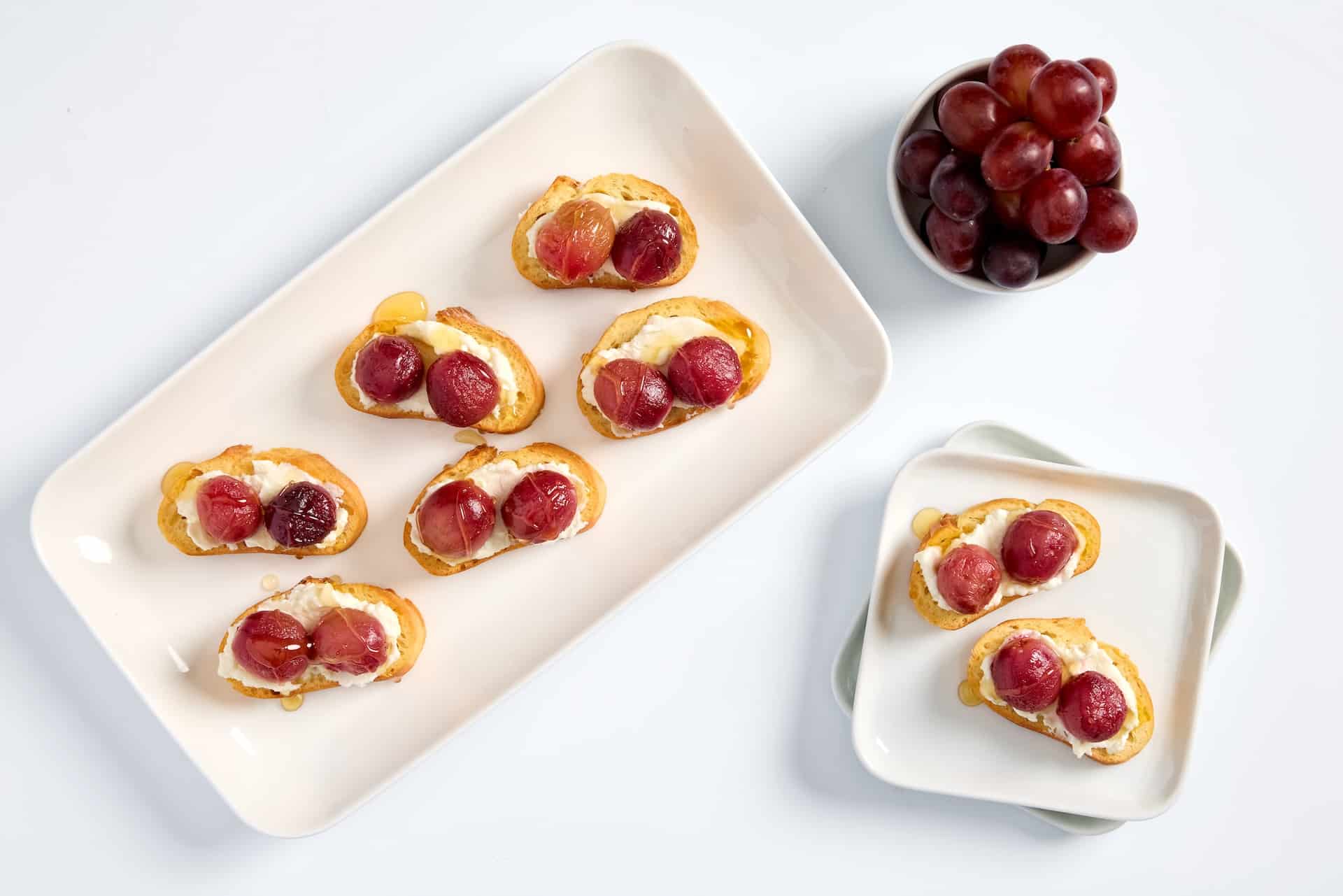 Nourish PA roasted grapes and ricotta crostini.