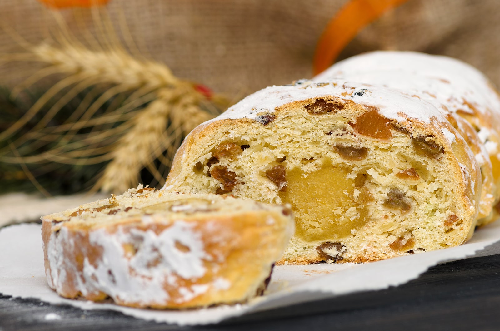 Stollen bread, a German holiday tradition.