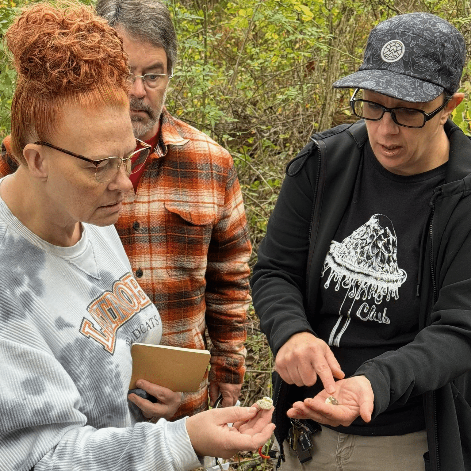 PA Preferred Flannel Roots Farm on a mushroom foray.