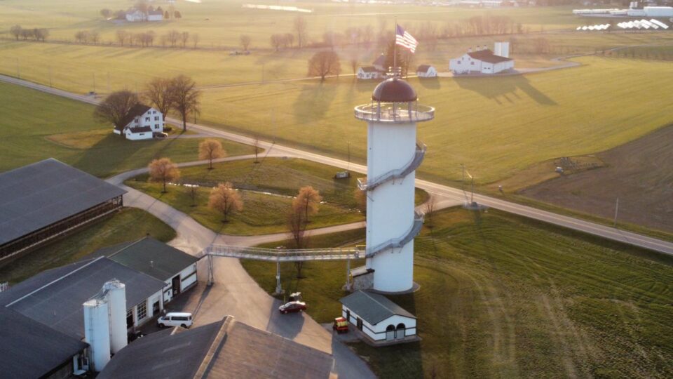 Aerial view of Kreider Farms in Lancaster.
