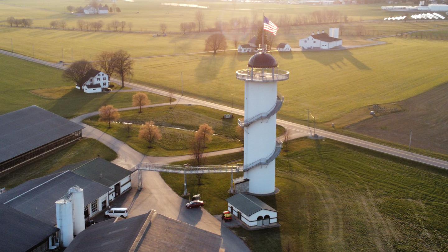 Aerial view of Kreider Farms in Lancaster.