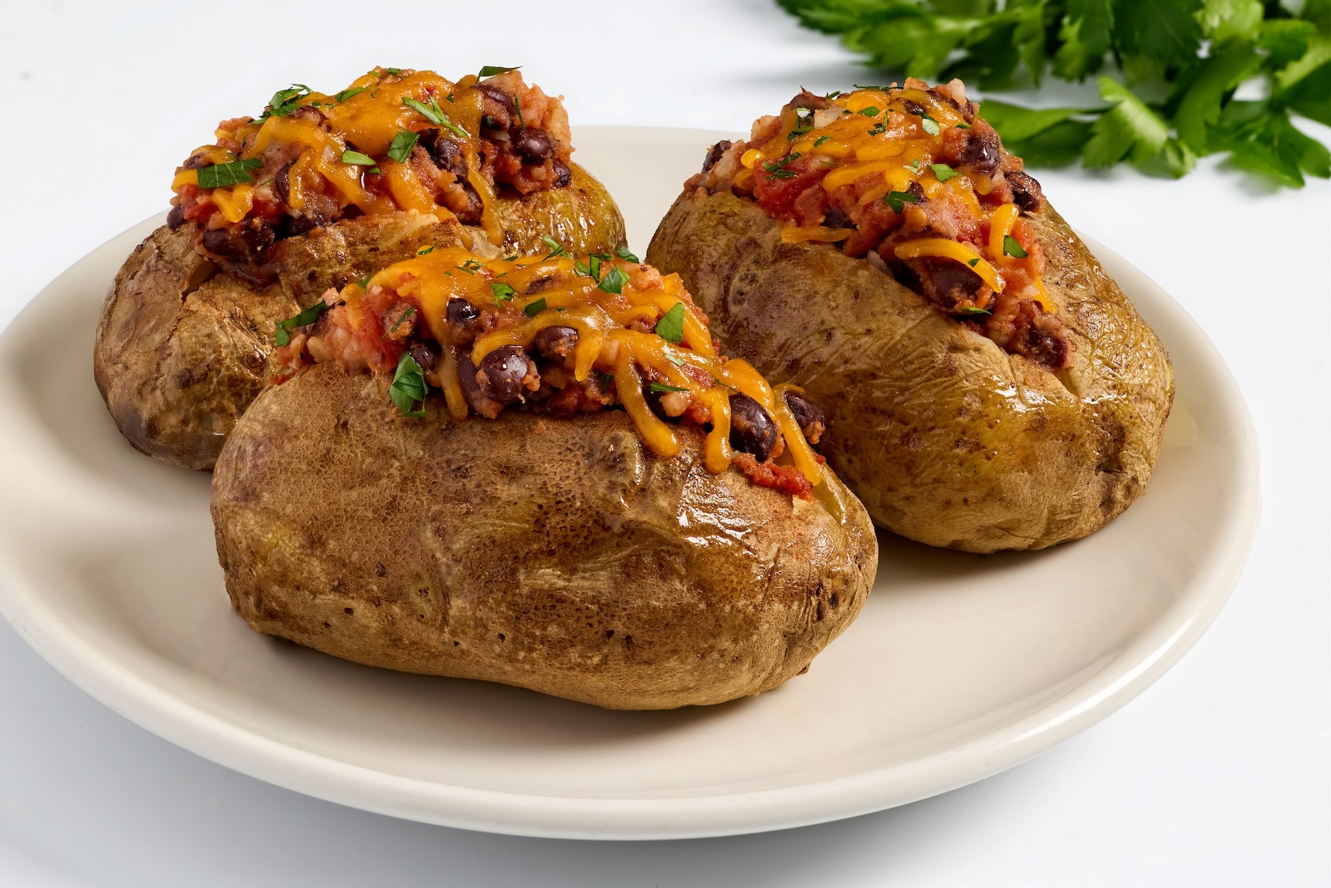 Chili stuffed, twice baked potatoes from Nourish PA.