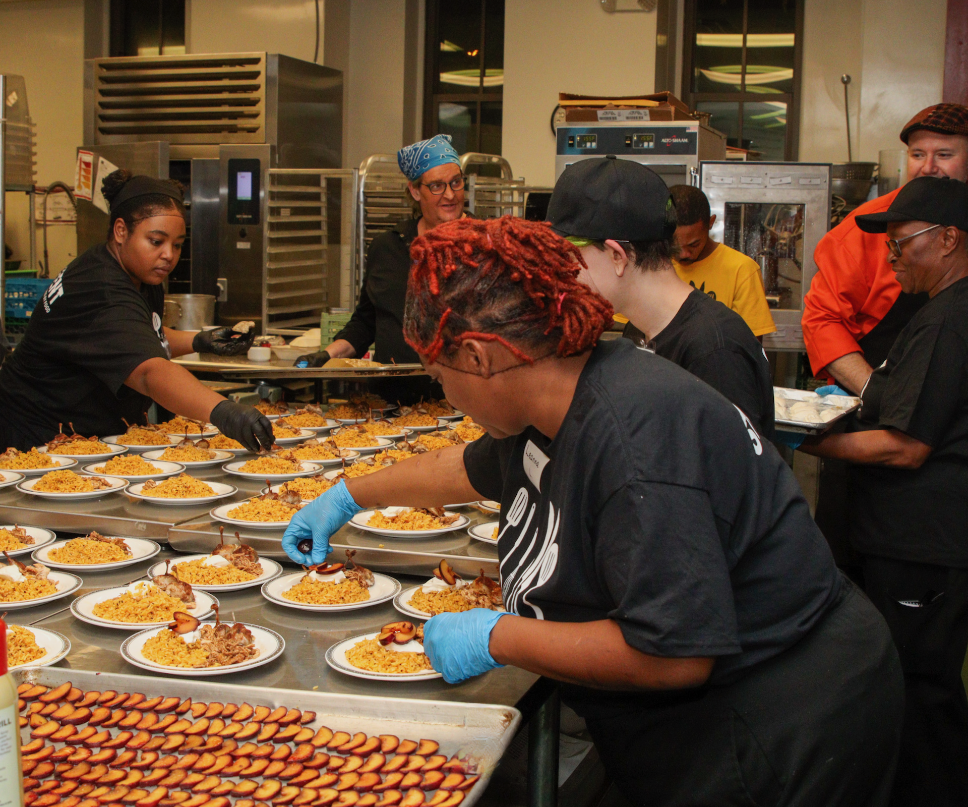 Preparing for a chef dinner at Community Kitchen PGH.