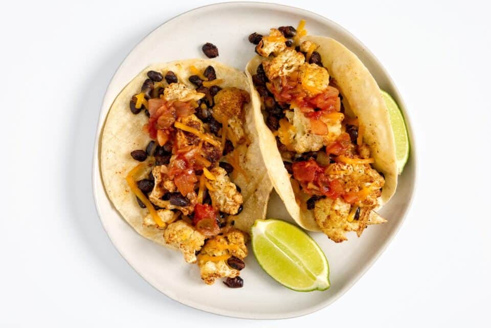 Nourish PA Cauliflower Black Bean Tacos.