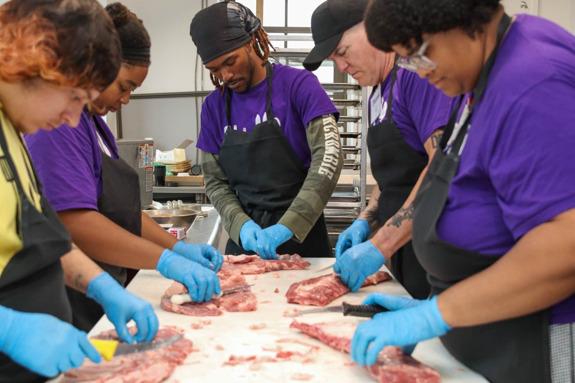 Butchering at Community Kitchen PGH.