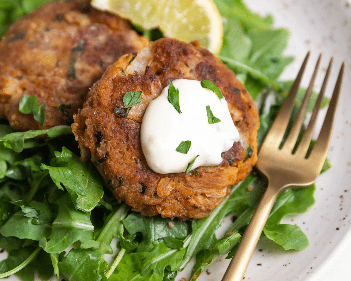 Lions Mane Crab Cakes from Mother Earth.