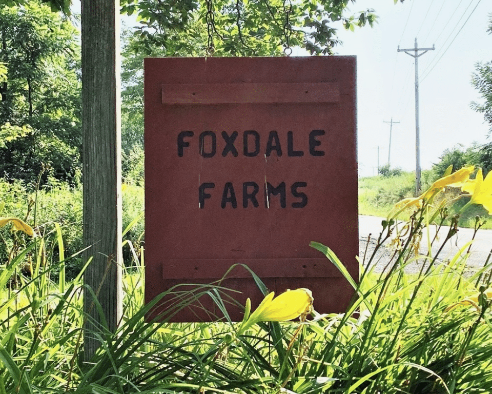 The Foxdale Farms sign in Lycoming County.