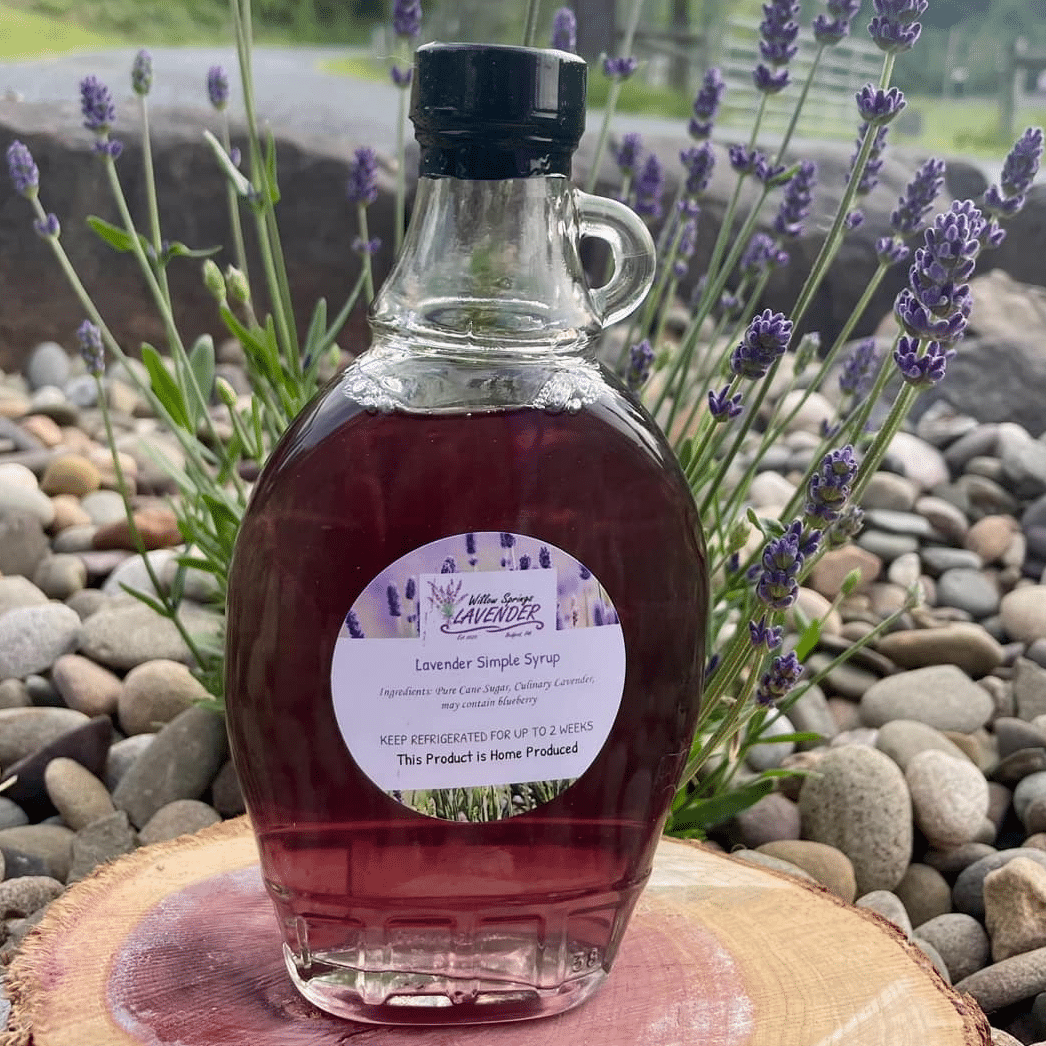 Willow Springs Lavender simple syrup bottle.