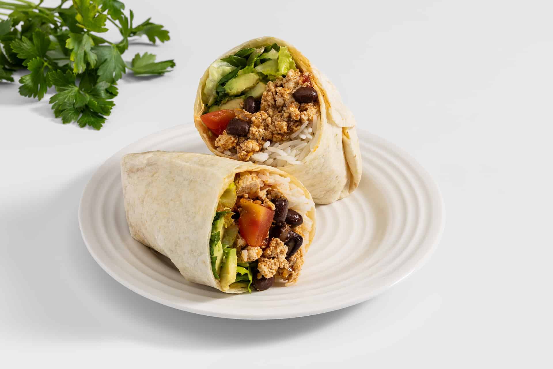 Tofu and black bean burritos.