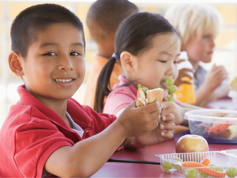 Children enjoying lunch.