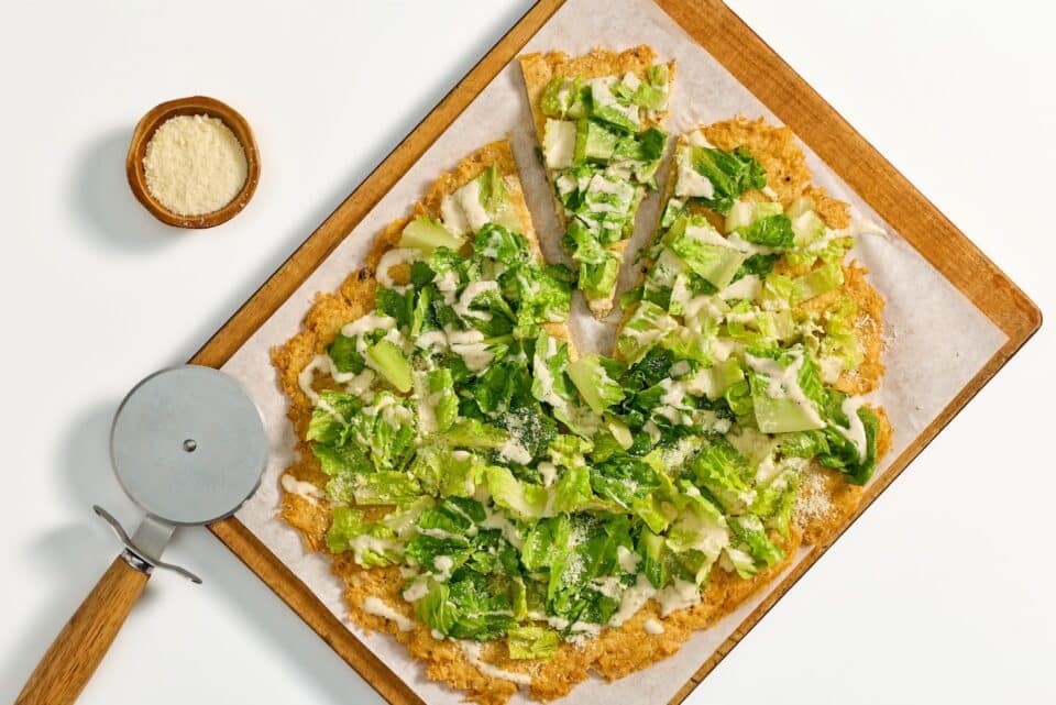 Nourish PA chicken crusted Caesar salad.