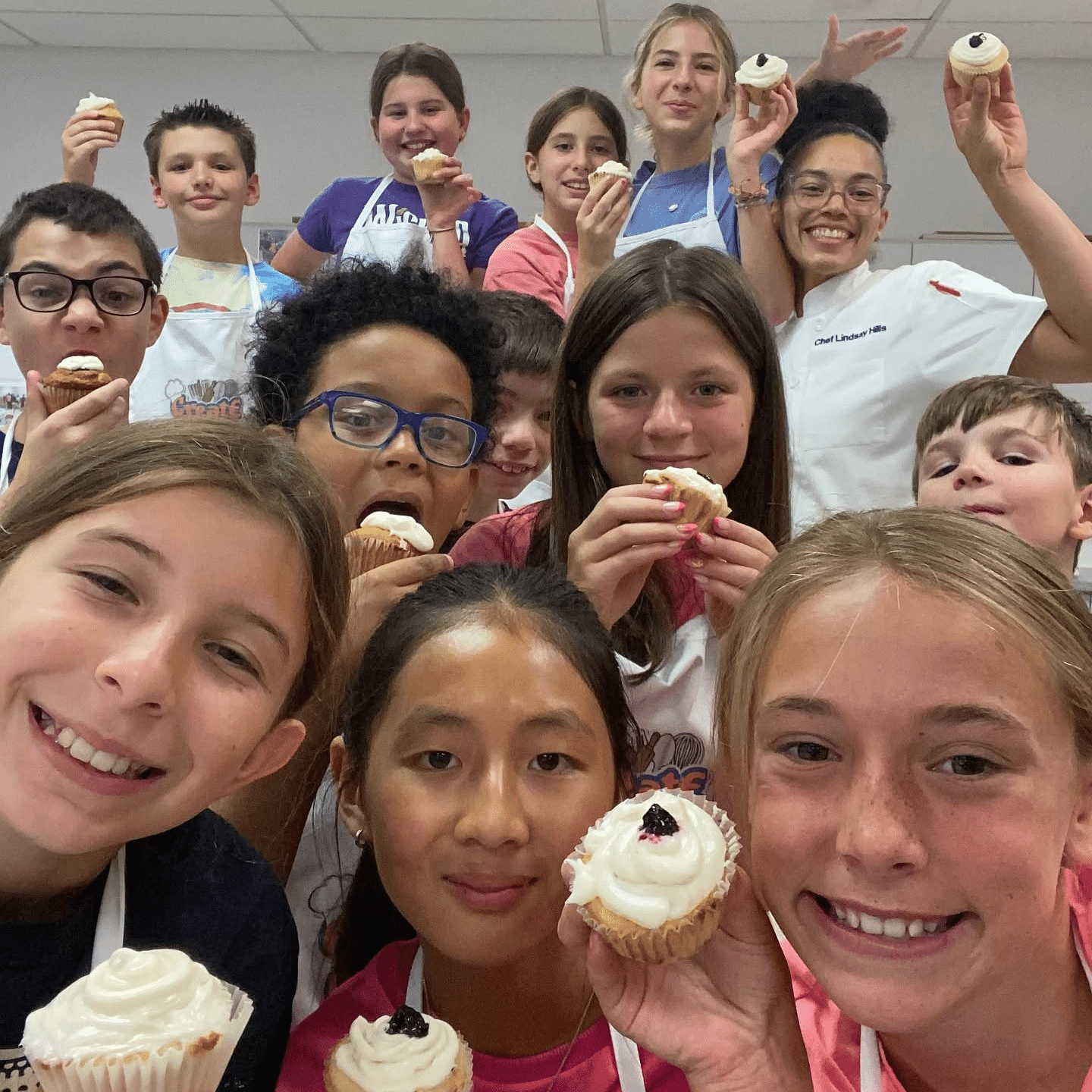 Campers with treats at Create-a-Cook.