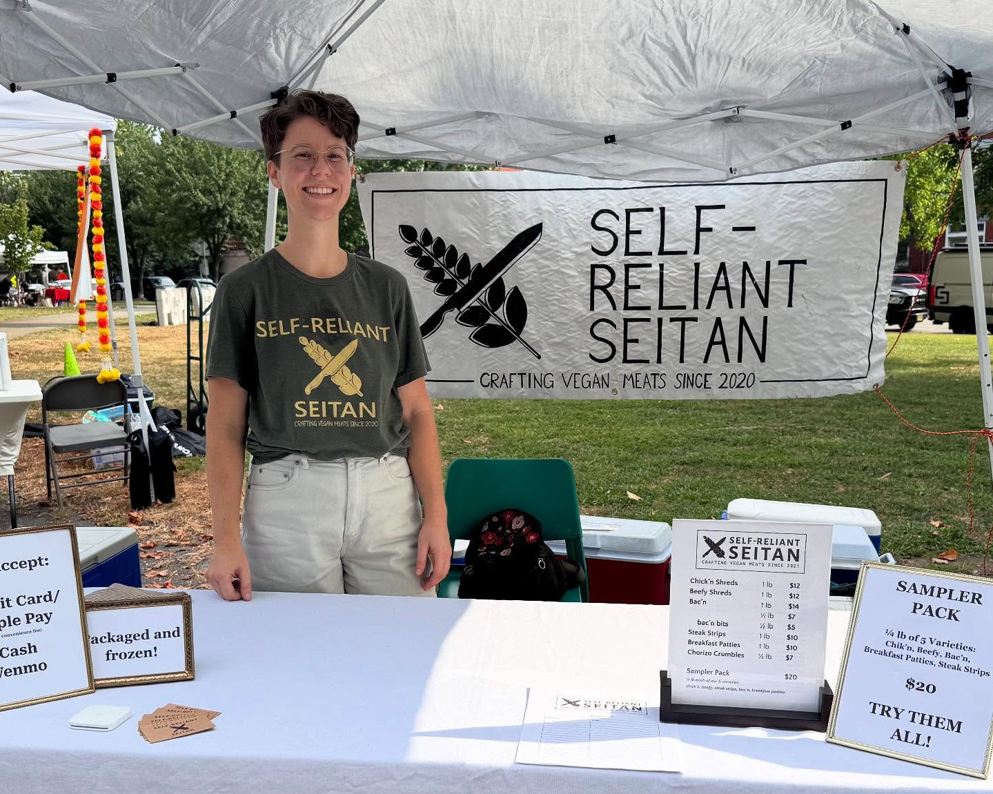Self-Reliant Seitan's Emily Foster at VegFest.