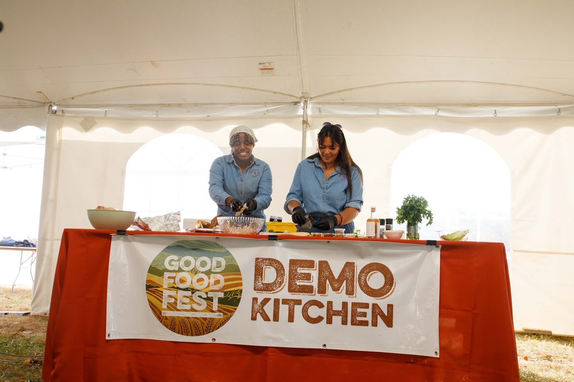 Christa Barfield of FarmerJawn gives a demonstration.