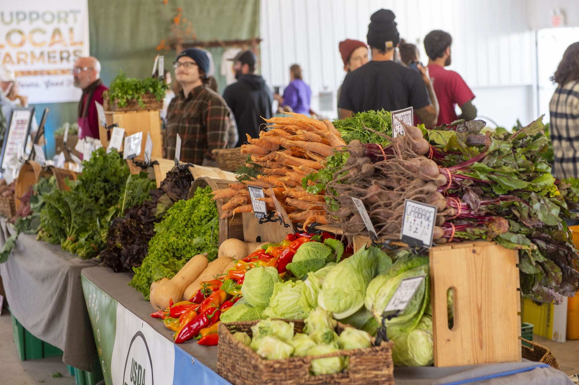 A table of fresh produce at Good Food Fest.