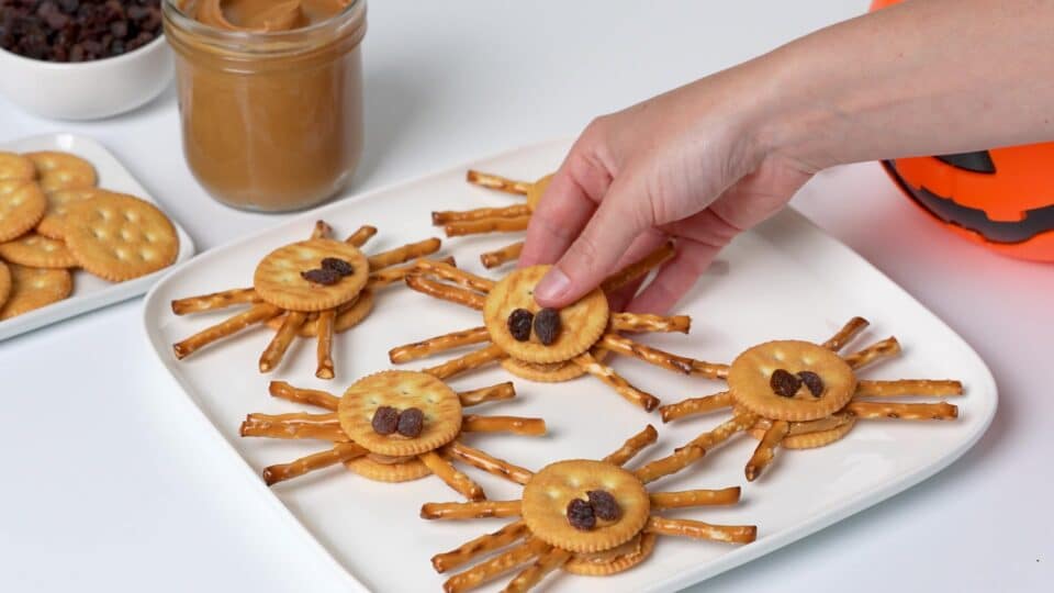 Nourish PA Halloween spider crackers.