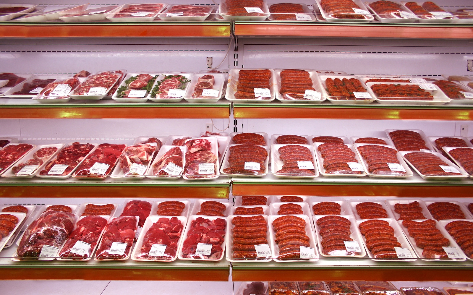Beef in a grocery store.