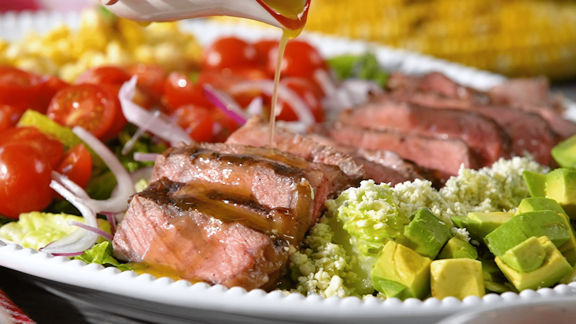 Cobb salad with local steak.