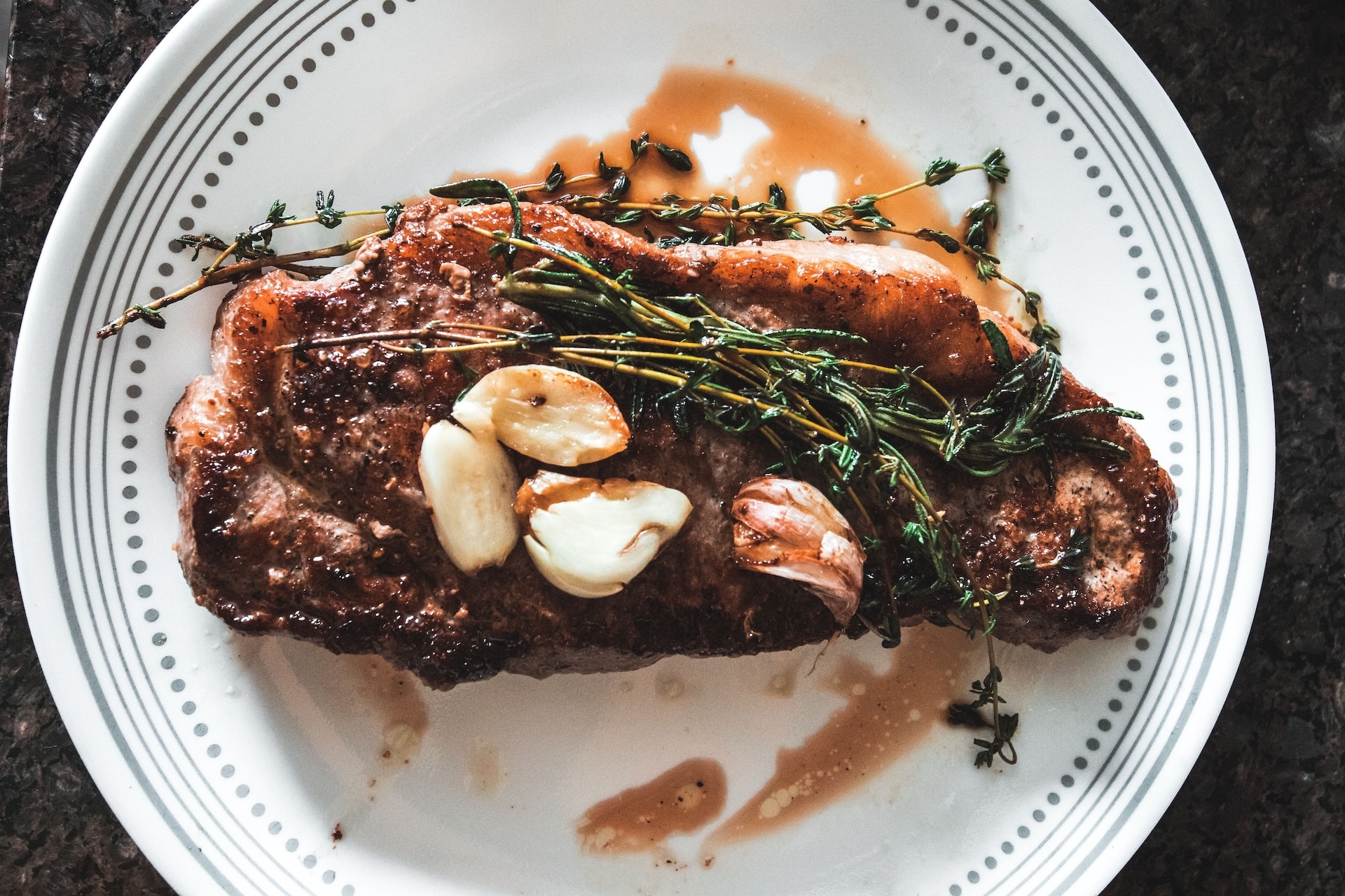 Steak on a plate.